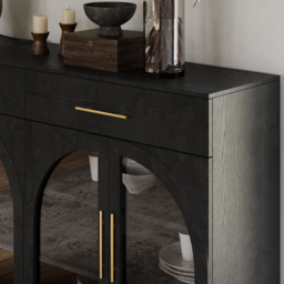"63"" Modern Sideboard Wooden Buffet with Storage & Light" - thumbnail 6