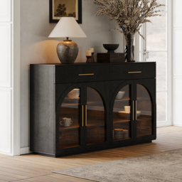 "63"" Modern Sideboard Wooden Buffet with Storage & Light" - thumbnail 2