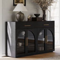 "63"" Modern Sideboard Wooden Buffet with Storage & Light" - thumbnail 3