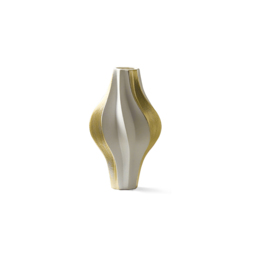 2 Pieces Modern Resin Curved Lines Flower Vase Set Sculpture Decor Art in White & Gold - thumbnail 9