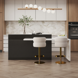"81""-106"" Extendable Kitchen Island Sintered Stone Top with Doors & Drawers Black Modern" - thumbnail 2