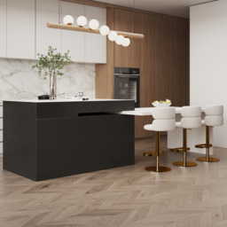 "81""-106"" Extendable Kitchen Island Sintered Stone Top with Doors & Drawers Black Modern" - thumbnail 3