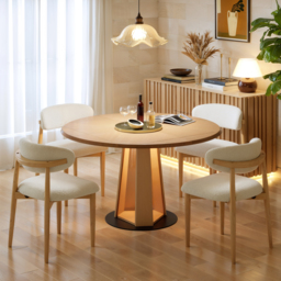 90 - 120 cm Solid Wood Extendable Dining Table with Light - thumbnail 2