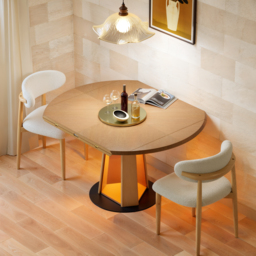 90 - 120 cm Solid Wood Extendable Dining Table with Light - thumbnail 6