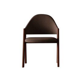 Set of 6 Linen Dining Chair Upholstered Curved Back Modern Brown Dining Room Chairs - thumbnail 7