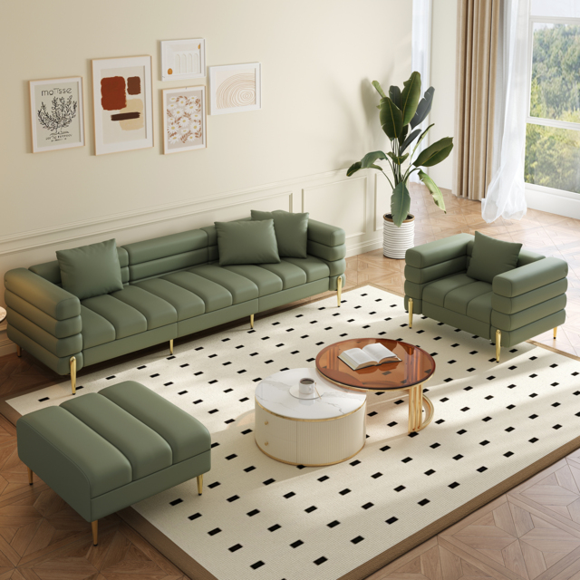 Axial 3-Piece Sofa Set of Chaise Sofa with Ottomans & Accent Chair - image 1