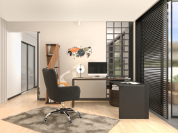 Modern L Shaped Rotatable Black & Walnut Executive Office Desk with Drawers White Office Furniture (1520mm) - thumbnail 6