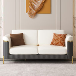 3 PCS Vertex Sofa Set with Chair Modern Beige Living Room Sofa Set with Cushion - thumbnail 6