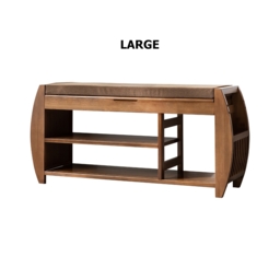 Large Shoe Storage Entryway Bench Bamboo Shoe Rack in Brown - thumbnail 4