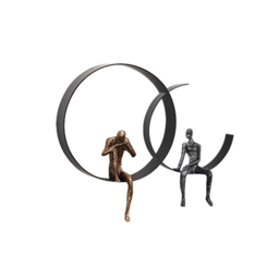 50 cm Modern 3D Wall Decor Artistic Figure Metal & Resin Wall Art in Black - thumbnail 5