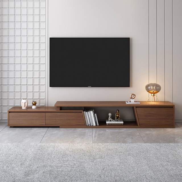 Fero Walnut Extendable TV Stand with 3 Drawers (180 - 280 cm) - image 1