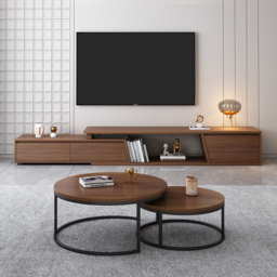 Fero Walnut Extendable TV Stand with 3 Drawers (180 - 280 cm) - thumbnail 4