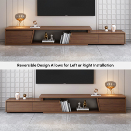 Fero Walnut Extendable TV Stand with 3 Drawers (180 - 280 cm) - thumbnail 3