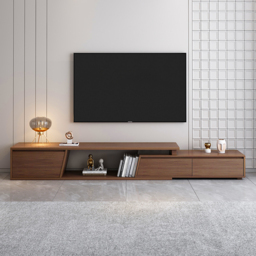 Fero Walnut Extendable TV Stand with 3 Drawers (180 - 280 cm) - thumbnail 2