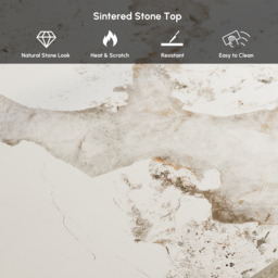 "Dining Set 60"" Sintered Stone Dining Table with 6 Chairs" - thumbnail 5