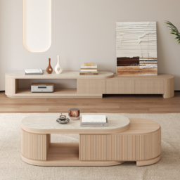 Velar Extendable Sintered Stone Top TV Stand with 3 Drawers (180 - 290 cm) - thumbnail 4