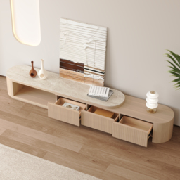Velar Extendable Sintered Stone Top TV Stand with 3 Drawers (180 - 290 cm) - thumbnail 3