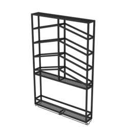 Industrial  Metal Wall Mounted Black Wine Rack with Glass & Bottle Rack - thumbnail 7