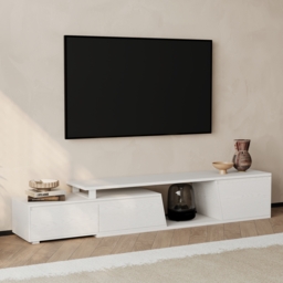 Fero White Extendable TV Stand with 3 Drawers (1800 mm - 2800 mm) - thumbnail 9