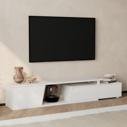 Fero White Extendable TV Stand with 3 Drawers (1800 mm - 2800 mm) - thumbnail 3