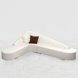 White Modern L-Shaped Corner Sectional Sofa for Living Room Faux Leather Upholstery - thumbnail 6