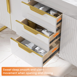 Aro 150cm Double Bathroom Vanity & 149cm Bathroom Storage Cabinet Set - thumbnail 7