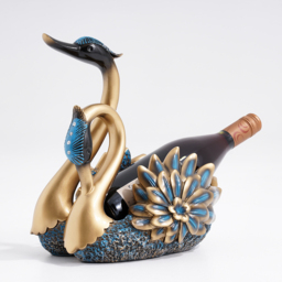Resin Swan Statue Wine Bottle Holder Table Top Wine Bottle Rack Countertop Wine Rack - thumbnail 9