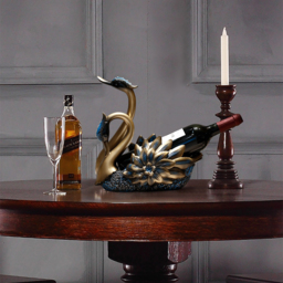 Resin Swan Statue Wine Bottle Holder Table Top Wine Bottle Rack Countertop Wine Rack - thumbnail 3