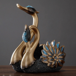 Resin Swan Statue Wine Bottle Holder Table Top Wine Bottle Rack Countertop Wine Rack - thumbnail 6