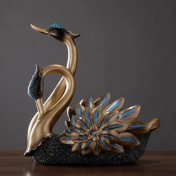 Resin Swan Statue Wine Bottle Holder Table Top Wine Bottle Rack Countertop Wine Rack - thumbnail 5