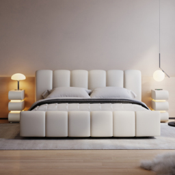 Humply Queen Faux Leather Storage Bed with Drawers - thumbnail 1
