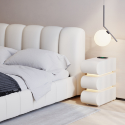 Humply Queen Faux Leather Storage Bed with Drawers - thumbnail 6