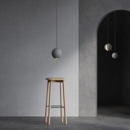 Moon Cement Pendant Light Grey Hanging Light set of 6 - thumbnail 2