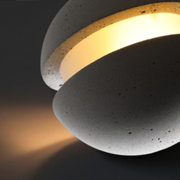 Moon Cement Pendant Light Grey Hanging Light set of 6 - thumbnail 6