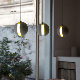 Moon Cement Pendant Light Grey Hanging Light set of 6 - thumbnail 3