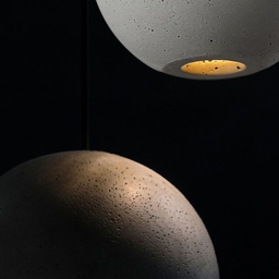 Moon Cement Pendant Light Grey Hanging Light set of 6 - thumbnail 7
