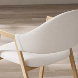 Set of 2 Boucle Dining Chair Upholstered Curved Back Modern Dining Room Chairs - thumbnail 9