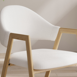 Set of 2 Boucle Dining Chair Upholstered Curved Back Modern Dining Room Chairs - thumbnail 6