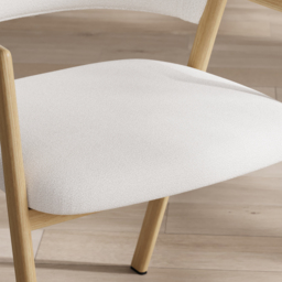 Set of 2 Boucle Dining Chair Upholstered Curved Back Modern Dining Room Chairs - thumbnail 8