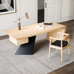 Cabstract Modern Natural Wooden Office Desk Writing Desk with Drawer Computer Desk (1800mm) - thumbnail 3