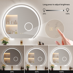 700mm Wide LED Bathroom Mirror Dimmable with 3X Magnifier & Anti-Fog - thumbnail 5