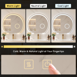 700mm Wide LED Bathroom Mirror Dimmable with 3X Magnifier & Anti-Fog - thumbnail 4