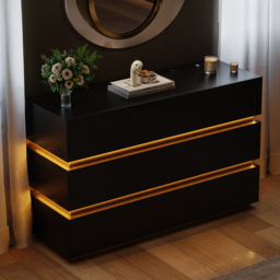 Lumio 1200 mm LED 6-Drawer Dresser with Charging Station - thumbnail 1