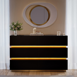 Lumio 1200 mm LED 6-Drawer Dresser with Charging Station - thumbnail 2