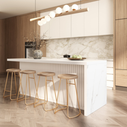 180 cm Large White Kitchen Island with Storage Kitchen Cabinet Marble Veneered Top - thumbnail 1