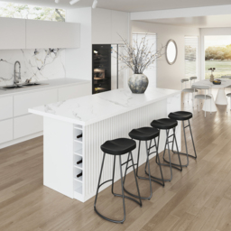 180 cm Large White Kitchen Island with Storage Kitchen Cabinet Marble Veneered Top - thumbnail 5