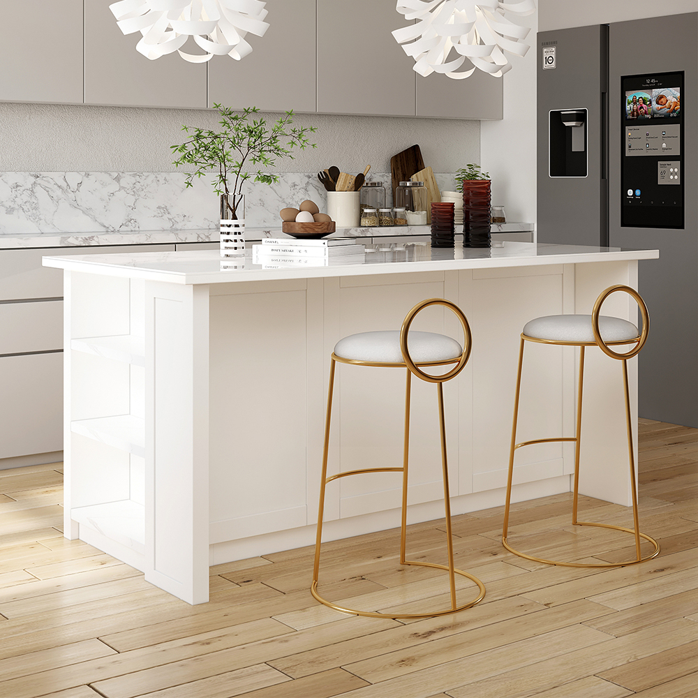 Kitchen Island Bar Stools With Gold Accents Kitchen Cabinets White