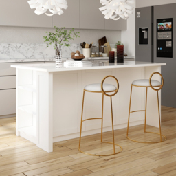 180 cm Kitchen Islands Sintered Stone White Modern with Storage Kitchen Cabinet - thumbnail 1
