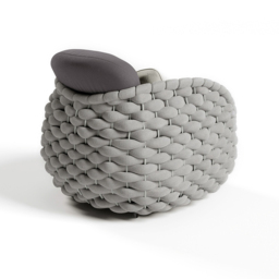 Cocaro Garden Aluminium & Rope Weave Lounge Chair in Grey - thumbnail 6
