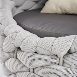 Cocaro Garden Aluminium & Rope Weave Lounge Chair in Grey - thumbnail 9